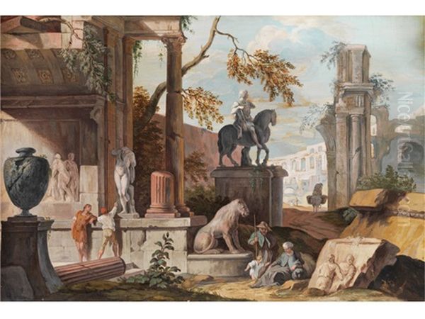 Architektur-capriccio Oil Painting by Marco Ricci