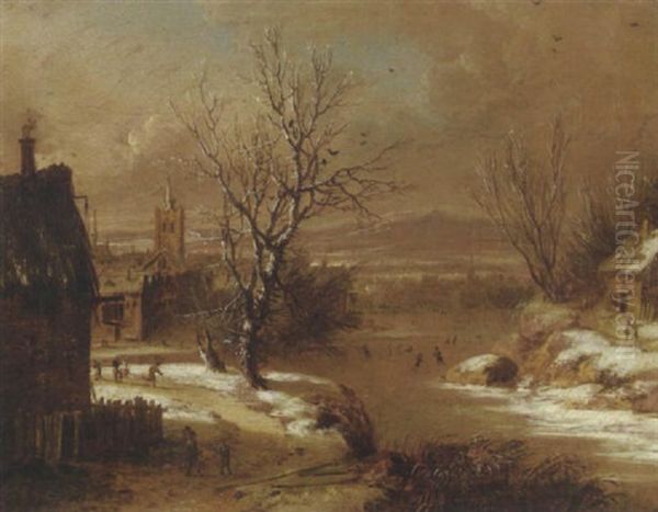 Englische Winterlandschaft Oil Painting by Marco Ricci