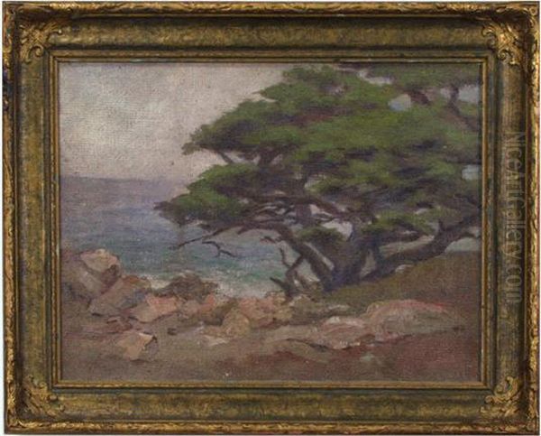 Carmel Coastline Oil Painting by Eunice Ellenetta Booth