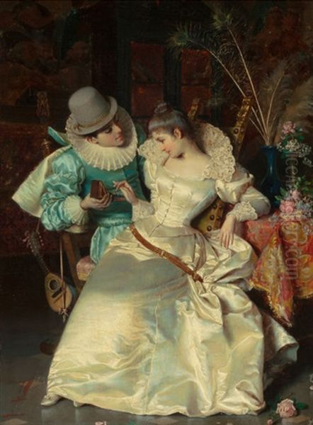 The Proposal Oil Painting by Pio Ricci