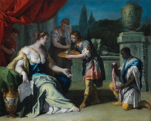 Sofonisba Accepting The Poison Oil Painting by Sebastiano Ricci