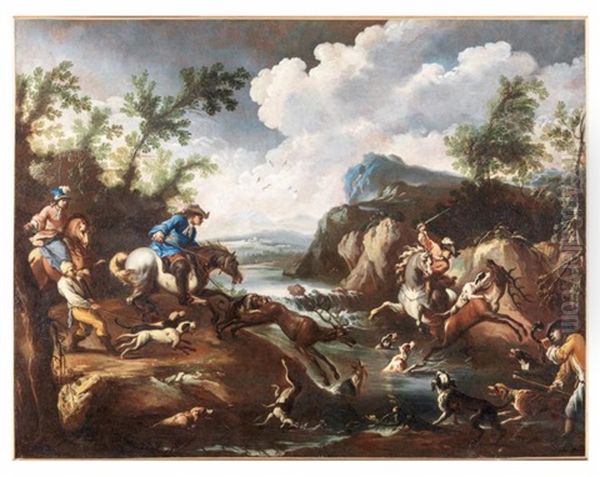 Le Bat L'eau Du Cerf Oil Painting by Sebastiano Ricci