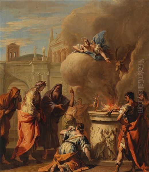 The Sacrifice Of Iphigenia Oil Painting by Sebastiano Ricci