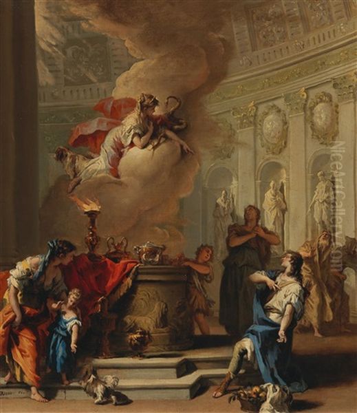 Figures Offering Homage To A Deity Oil Painting by Sebastiano Ricci