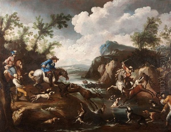 Le Bat L'eau Du Cerf Oil Painting by Sebastiano Ricci