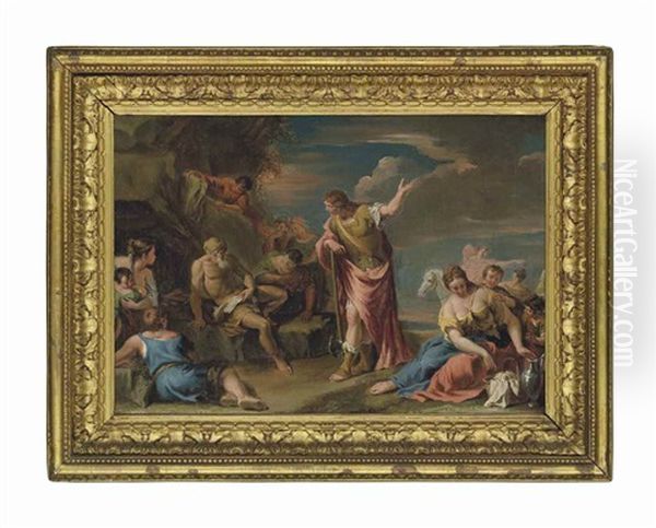 Archimedes Refusing To Follow The Soldier Oil Painting by Sebastiano Ricci