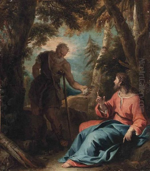 The Temptation Of Christ In The Wilderness Oil Painting by Sebastiano Ricci