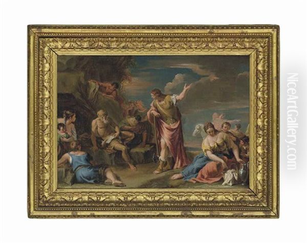 Archimedes Refusing To Follow The Soldier Oil Painting by Sebastiano Ricci