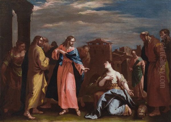 Cristo E La Cananea Oil Painting by Sebastiano Ricci