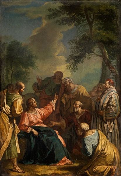 Jesus Diskutiert Im Kreis Der Schriftgelehrten Oil Painting by Sebastiano Ricci