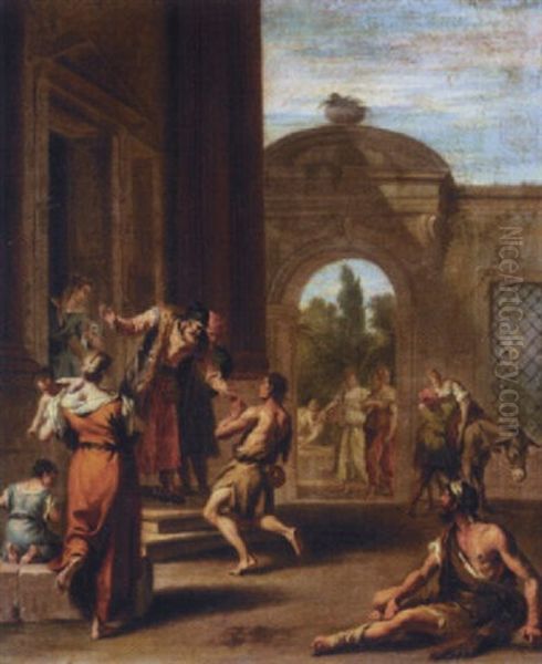 The Return Of The Prodigal Son Oil Painting by Sebastiano Ricci