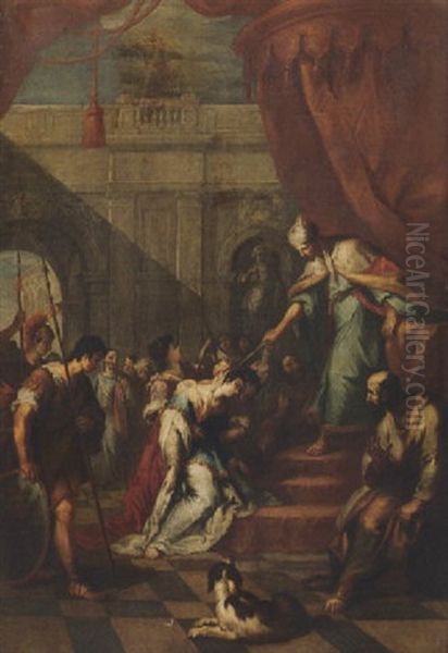 Ester Sviene Di Fronte Ad Assuero Oil Painting by Sebastiano Ricci