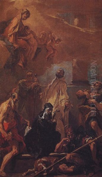 The Vision Of Saint Benedict Oil Painting by Sebastiano Ricci