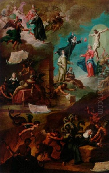 The Torment, Ecstasy And Glorification Of Saint Claire Oil Painting by Sebastiano Ricci