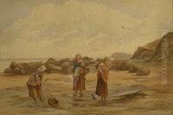 'yorkshire Fisherfolk Oil Painting by Kate E. Booth