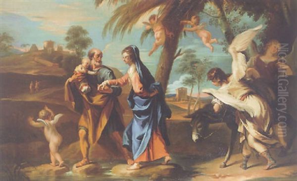 Flight Into Egypt Oil Painting by Sebastiano Ricci