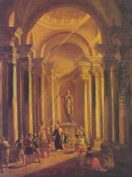 Fedeli Nel Tempio Oil Painting by Sebastiano Ricci