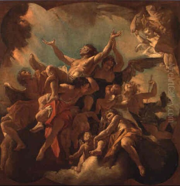 San Sebastiano In Gloria Oil Painting by Sebastiano Ricci