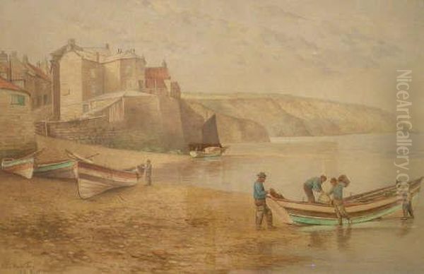 Robin Hoods Bay Watercolour Oil Painting by Kate E. Booth