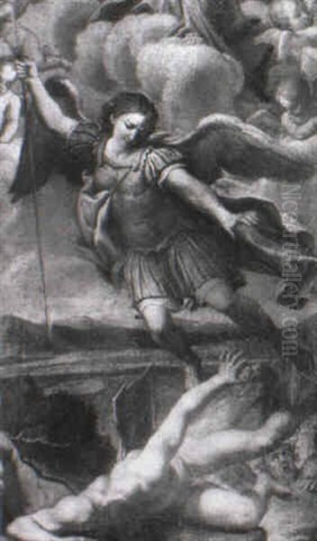 The Archangel Michael Vanquishing The Devil Oil Painting by Sebastiano Ricci