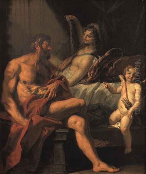 Ercole, Onfale E Cupido Oil Painting by Sebastiano Ricci