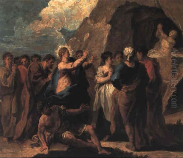 The Raising Of Lazarus Oil Painting by Sebastiano Ricci