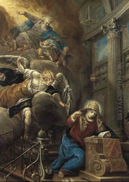 Die Verk_ndigung An Maria Oil Painting by Sebastiano Ricci