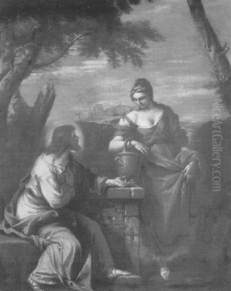 Christ And A Woman Of Samaria Oil Painting by Sebastiano Ricci