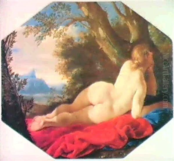 Nifa Distesa Di Schiena In Un Paesaggio Boschivo Oil Painting by Sebastiano Ricci