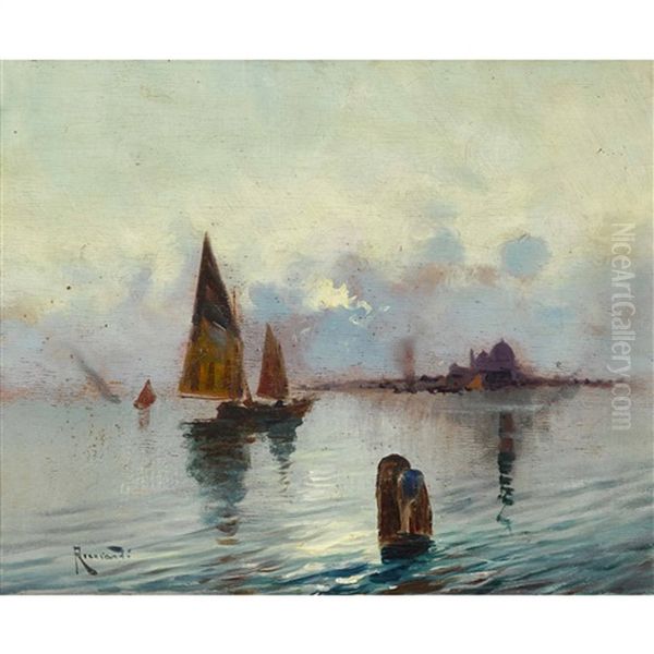 Segelschiffe Vor Venedig Oil Painting by Oscar Ricciardi