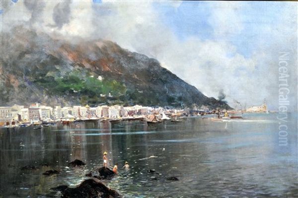 Veduta Di Castellammare Oil Painting by Oscar Ricciardi