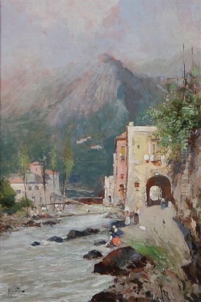 Valle Dei Mulini, Amalfi Oil Painting by Oscar Ricciardi