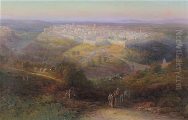 View Of Jerusalem Oil Painting by Samuel Lawson Booth