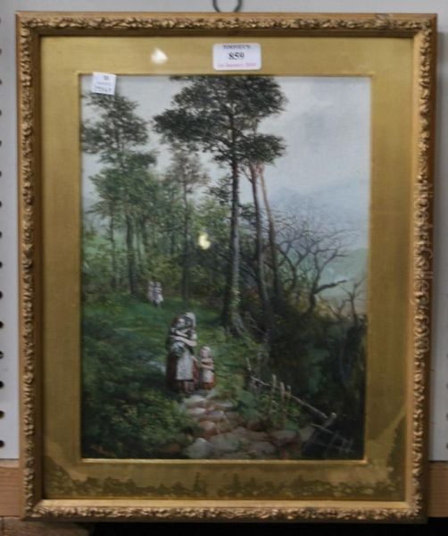 Landscape With Figures Oil Painting by Samuel Lawson Booth