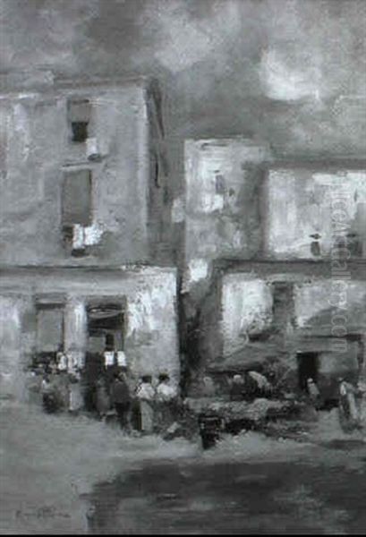 Neapolitanischer Markt Oil Painting by Oscar Ricciardi