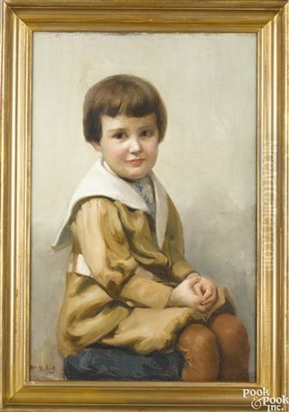 Portrain Of A Boy Oil Painting by William M(orton) J(ackson) Rice