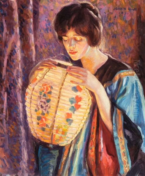 The Japanese Lantern Oil Painting by John Hubbard Rich