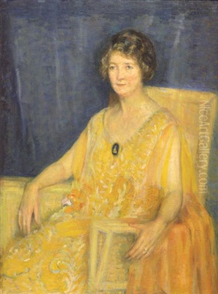 Portrait Of Mrs. Caspar (laehne) Gruenfeld Oil Painting by John Hubbard Rich