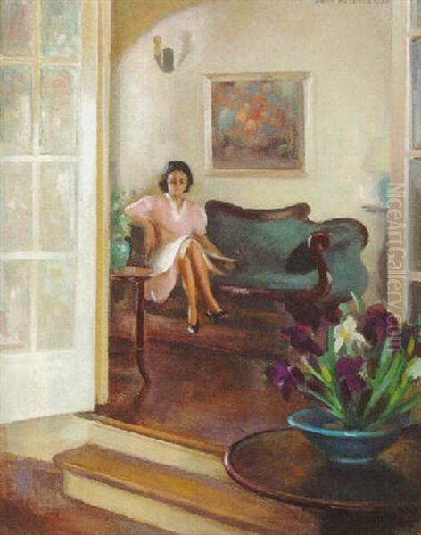 Helen Reading Oil Painting by John Hubbard Rich