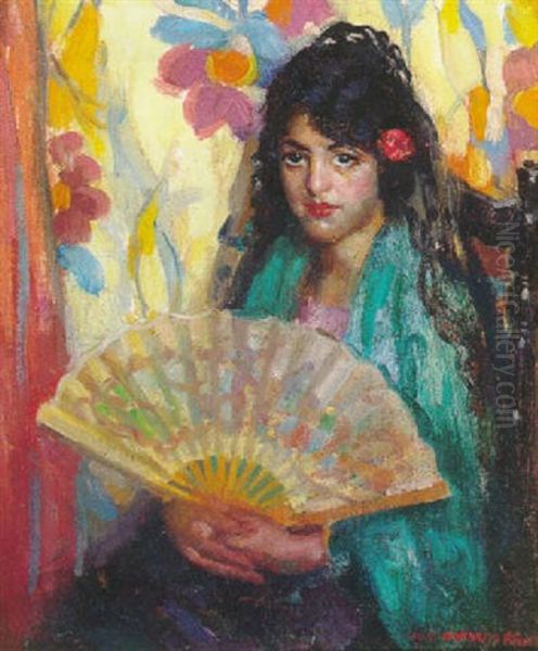 Spanish Girl Oil Painting by John Hubbard Rich