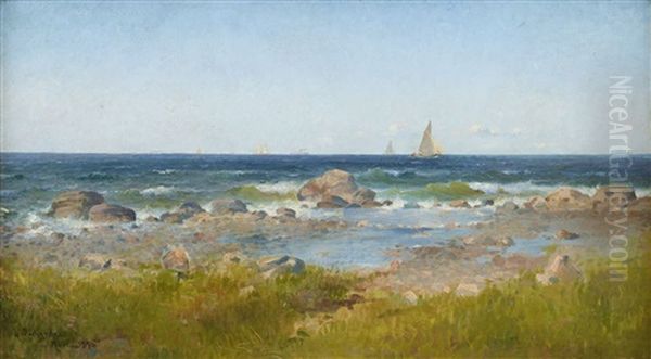 Kustvy, Molle Oil Painting by Ludvig Otto Richarde