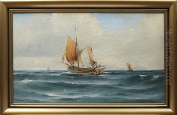 Motiv Fran Kattegatt Oil Painting by Ludvig Otto Richarde