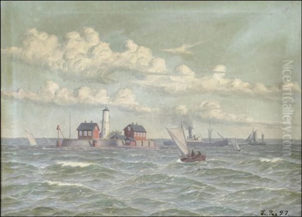 Rannikkoaihe Oil Painting by Ludvig Otto Richarde