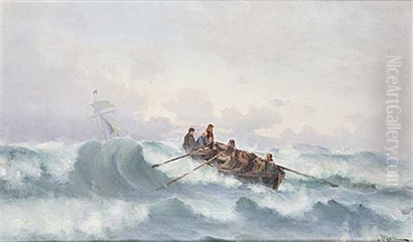 Stormande Hav Oil Painting by Ludvig Otto Richarde