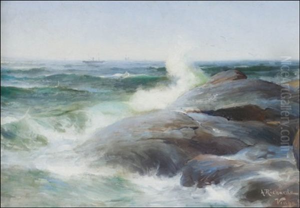 Rantakallioita (cliffs) Oil Painting by Ludvig Otto Richarde