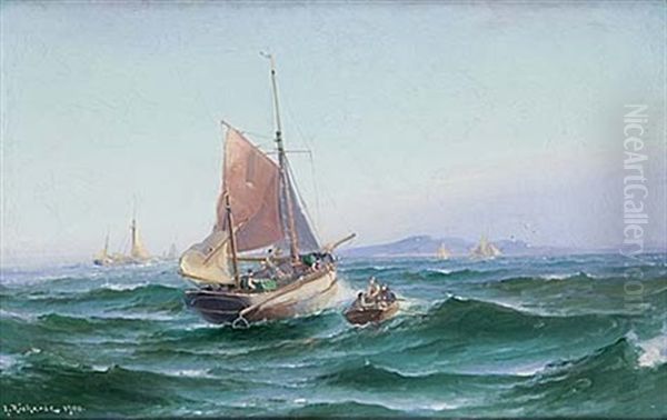 Seglatsen Oil Painting by Ludvig Otto Richarde