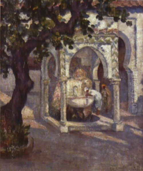 Fontaine De La Mosquee A Alger Oil Painting by Francine Richard-Hennecart