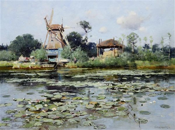 The Mill Pond Oil Painting by Frank Richards