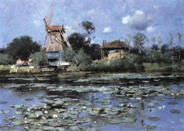 Mill Pond Oil Painting by Frank Richards