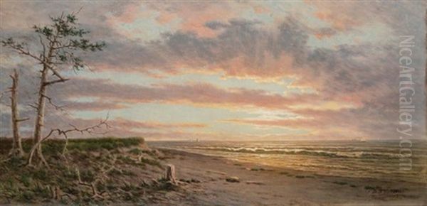 Atlantic City Coastline Oil Painting by Frederick Debourg Richards